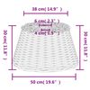 vidaXL Senčilo za stropno svetilko belo Ø50x30 cm pleteno
