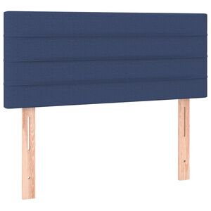 vidaXL Posteljno vzglavje modro 100x5x78/88 cm blago
