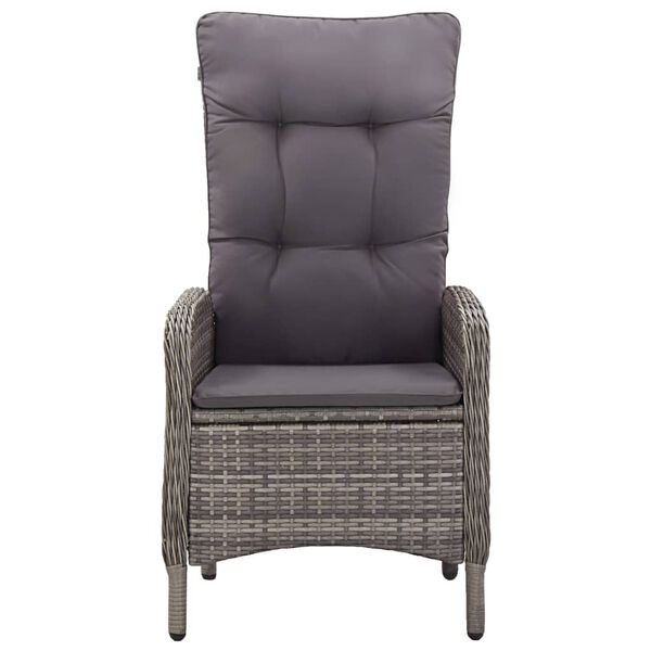 vidaXL Vrtna bistro garnitura 3-delna poli ratan siva