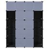 vidaXL Modularna omara s 14 predelki črna in bela 37x146x180,5 cm