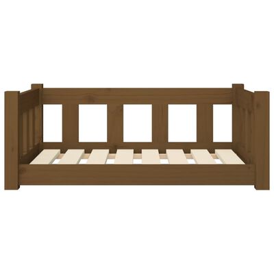 vidaXL Pasja postelja medeno rjavo 75,5x55,5x28 cm trdna borovina