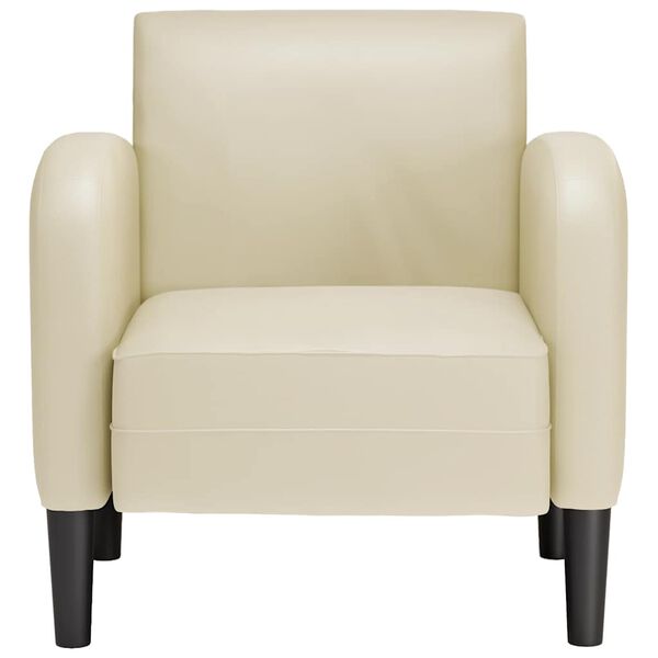 vidaXL Sedežna garnitura z nasloni za roke krem 54 cm umetno usnje