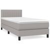 vidaXL Box spring postelja z vzmetnico svetlo siva 90x190 cm blago