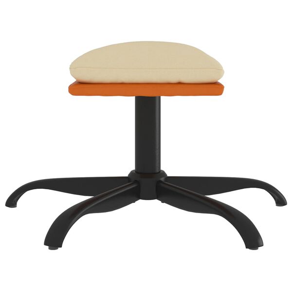 vidaXL Stolček za noge krem 60x60x36 cm blago in umetno usnje