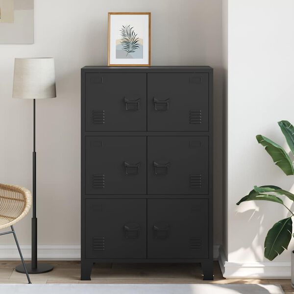 vidaXL Industrijska omara črna 75x40x120 cm jeklo