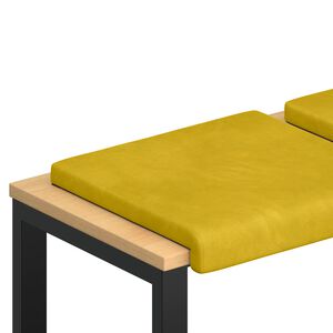 vidaXL Blazina za klop 2 kos Žamet Rumena Globina 35 cm