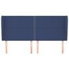 vidaXL Vzglavje z u&scaron;esi modro 183x23x118/128 cm blago