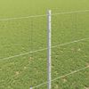 vidaXL Ograja s stebrom srebrna 1,5 x 50 m Jeklo