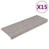 vidaXL Samolepilne preproge za stopnice sisal 15 kosov 65x21x4 srebrne