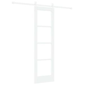vidaXL Drsna vrata Bela 61 x 198,5 cm Trden borov les in steklo