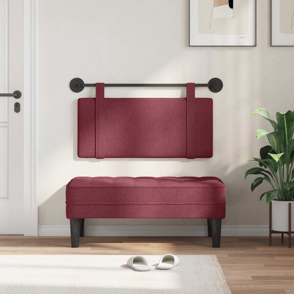 vidaXL Visoki naslon za glavo Vinorodna rdeča 100 x 55 x 5 cm blago