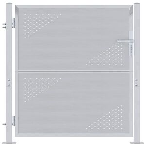 vidaXL Vrtna vrata s ključavnico srebrna 85 x 97 cm Nerjaveče jeklo