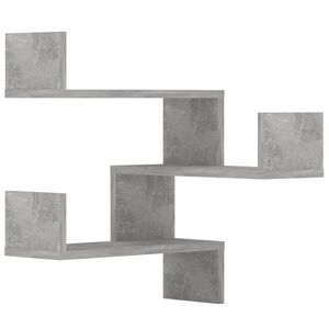 vidaXL Stenske kotne police 2 kosa betonsko sive 40x40x50cm inž. les