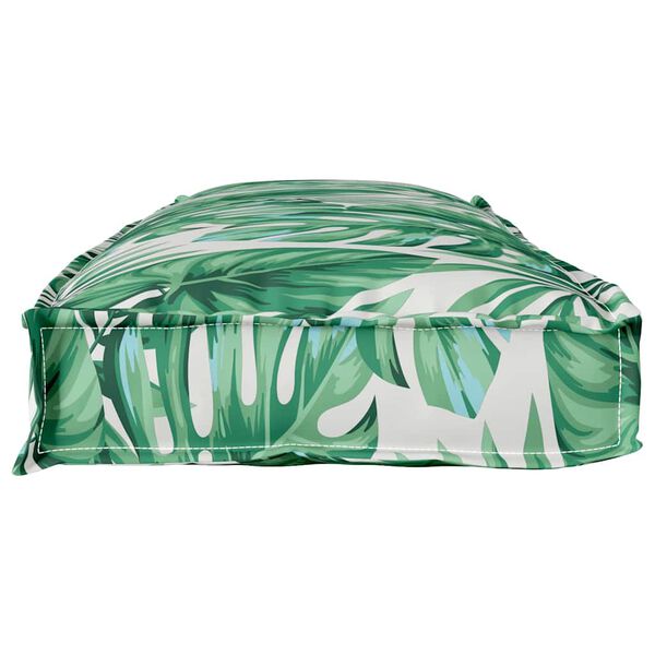 vidaXL Blazina za klop palete Cvetlični Vzorec listov 110 x 40 x 8 cm