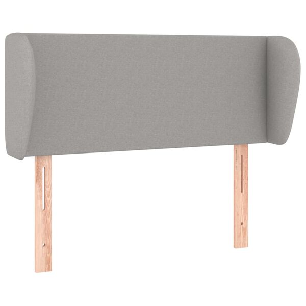 vidaXL Vzglavje z u&scaron;esi svetlo sivo 93x23x78/88 cm blago