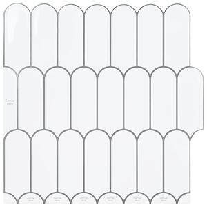 vidaXL Dekorativne nalepke 10 pcs Bela siva 30 x 30 x 0,8 cm