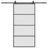 vidaXL Drsna vrata s kompletom strojne opreme črna 102,5x205 cm ESG steklo