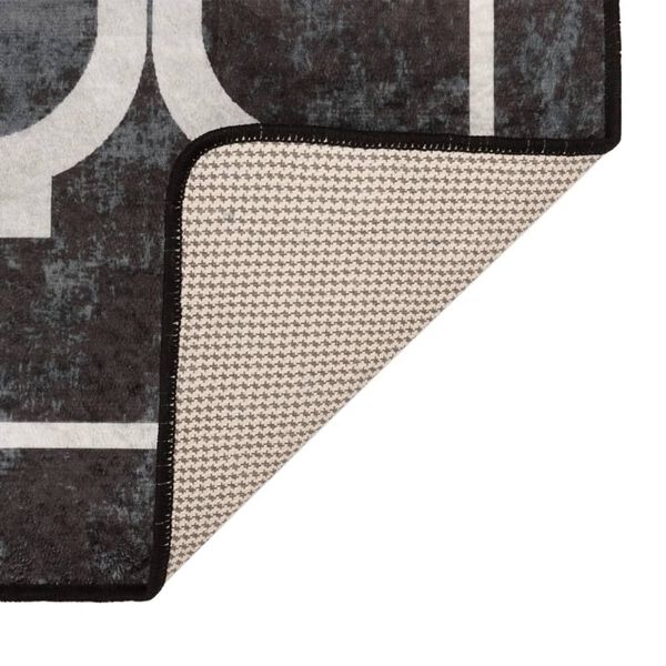 vidaXL Preproga pralna črna in bela 120x180 cm