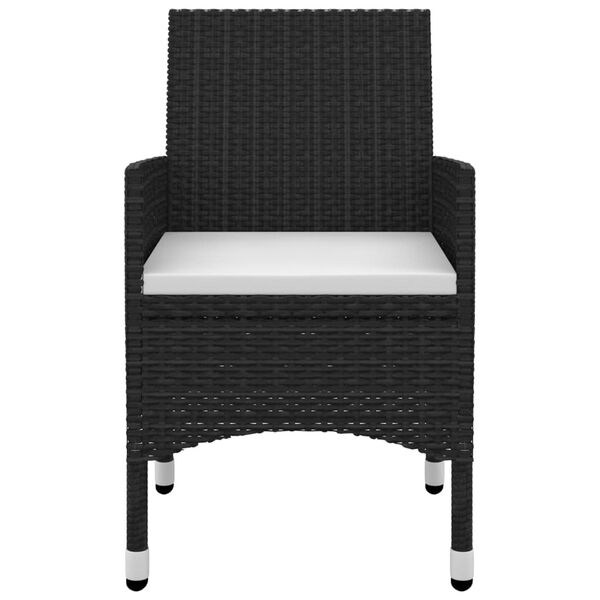 vidaXL Vrtna jedilna garnitura 9-delna z blazinami PE ratan in steklo