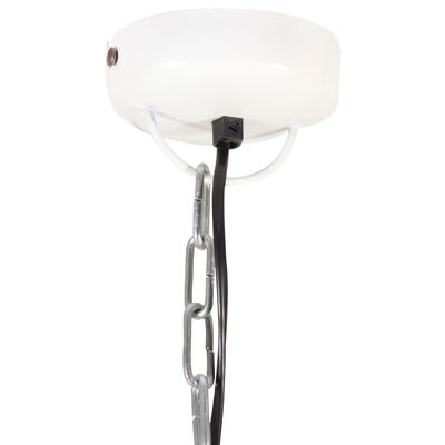 vidaXL Industrijska viseča svetilka belo železo in trden les 35 cm E27