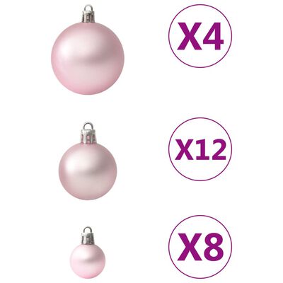 vidaXL Komplet novoletnih bučk 100 kosov roza barve