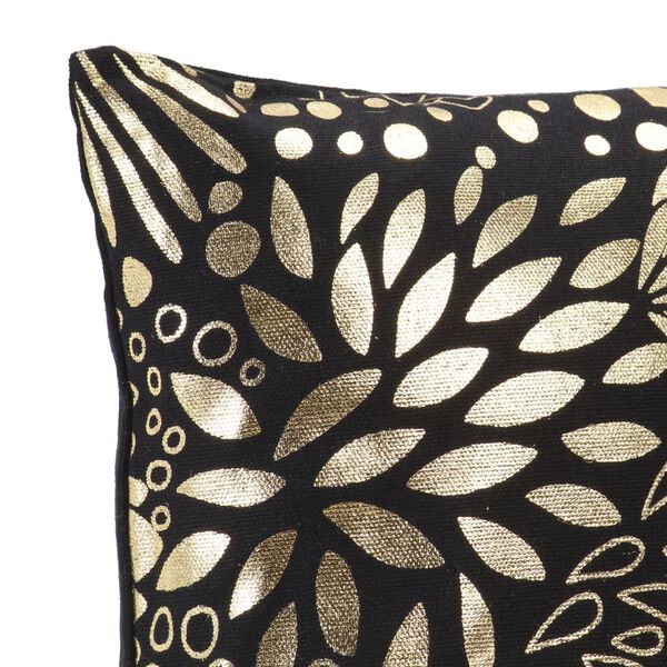 vidaXL Blazine 2 kosa s potiskom črne in zlate 40x40 cm bombaž