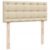 vidaXL Box spring postelja z vzmetnico krem 120x190 cm blago