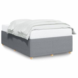 vidaXL Posteljni okvir brez vzmetnice siv 120x190 cm blago