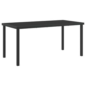 vidaXL Vrtna miza Črna 160 x 80 x 73 cm Kovina