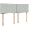 vidaXL Box spring postelja z vzmetnico svetlo siv 140x190 cm žamet