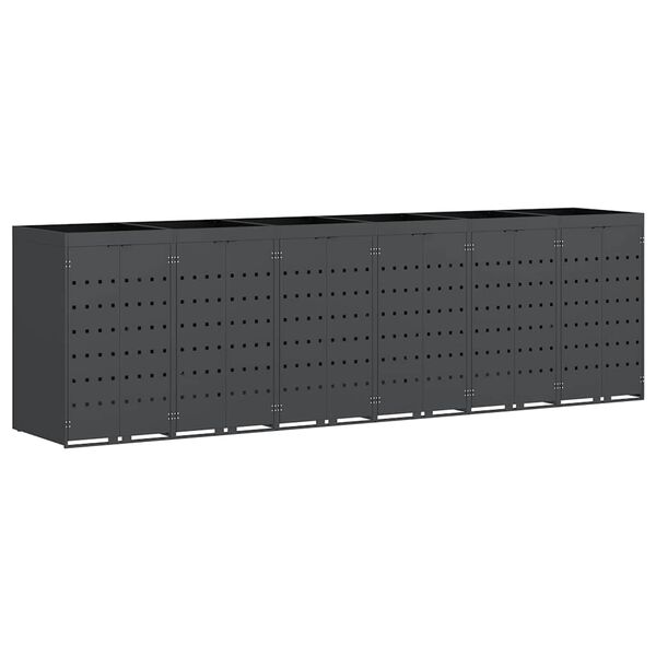 vidaXL Shranjevanje kolesnega zaboja za 6 zabojev Antracit