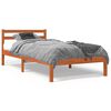 vidaXL Posteljni okvir brez vzmetnice vo&scaron;čeno rjav 75x190 cm borovina