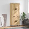 vidaXL Visoka komoda sonoma hrast 69,5x34x180 cm inženirski les