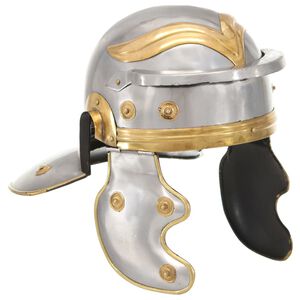 vidaXL Rimska voja&scaron;ka čelada starinska kopija LARP srebrno jeklo