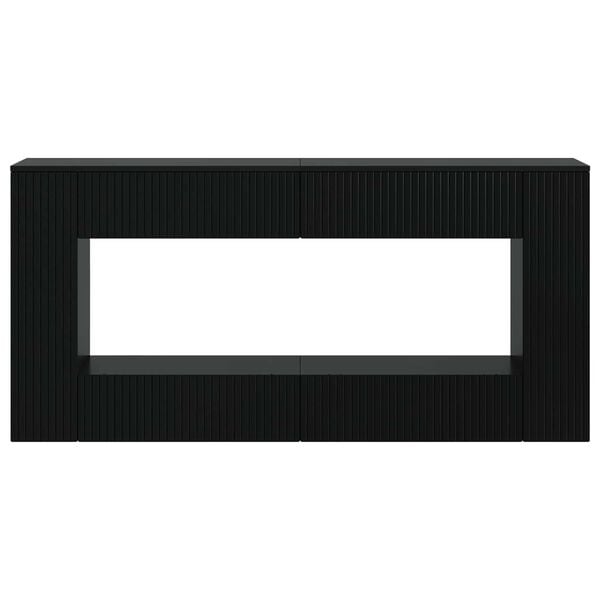 vidaXL Konzolna miza Črtasto Črna 155 x 29 x 74 cm Konstruirano leseno