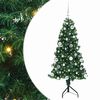 vidaXL Kotično umetno božično drevo Zelena 150 cm PVC in kovina