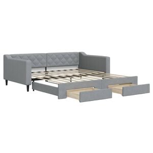 vidaXL Izvlečna dnevna postelja s predali brez vzmetnice 100x190 cm