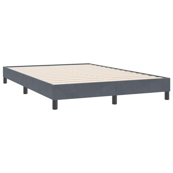 vidaXL Box spring postelja brez vzmetnico temno siva 160x220 cm žamet
