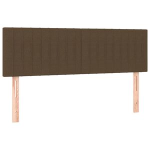 vidaXL Posteljno vzglavje temno rjava 144x5x78/88 cm blago