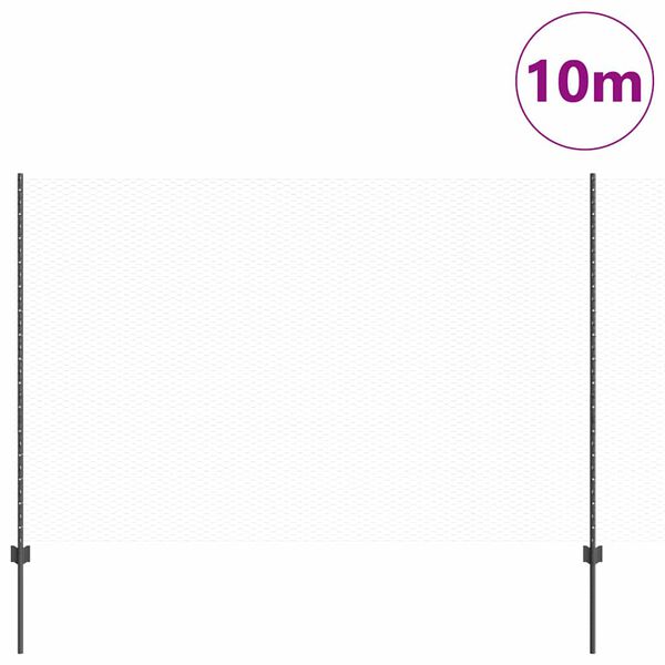vidaXL Ograja s stebrom Siva 1,5 x 10 m Jeklo in PVC