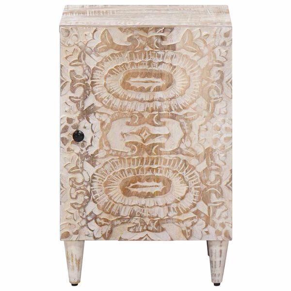 vidaXL Kopalni&scaron;ka omarica Bela 38 x 33,5 x 58 cm Masiven les manga