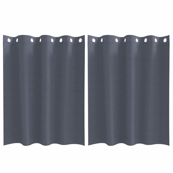 vidaXL Zavese za zatemnitev z obroči 2 pcs Antracit 140 x 140 cm
