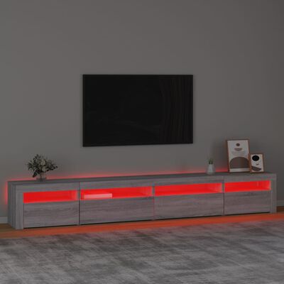 vidaXL TV omarica z LED lučkami siva sonoma 270x35x40 cm