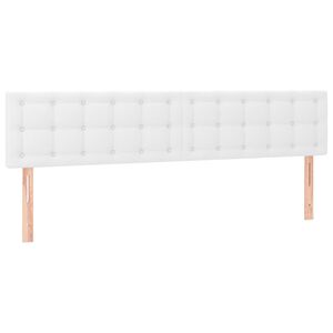 vidaXL Posteljno vzglavje bela 200x5x78/88 cm umetno usnje