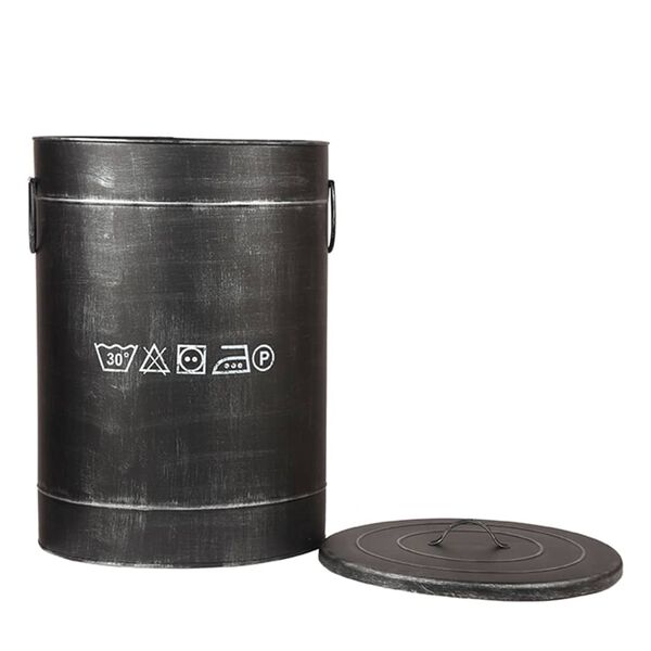 LABEL51 Ko&scaron; za perilo 40x40x58 cm L antično črn