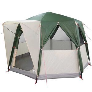 vidaXL &Scaron;otor za 3 osebe s streho Zelena in Bela 320 x 320 x 203 cm