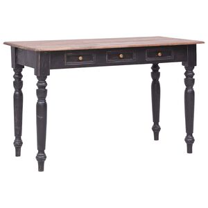 vidaXL Pisalna miza s 3 predali 117x57x75 cm trden mahagonij