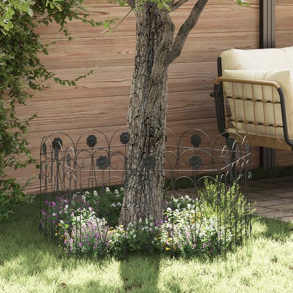 vidaXL Vrtna ograja Re&scaron;etka Črna 305,5 x 55,5 x 0,3 cm