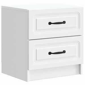 vidaXL Nočna omarica Bela 43 x 34,5 x 44,5 cm Inženirski les