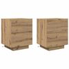 vidaXL Nočna omarica s predalom 2 pcs Umetni hrast 45 x 40 x 55 cm